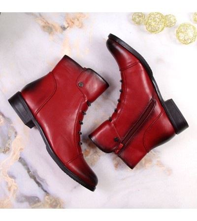 Jezzi W JEZ52G insulated ankle boots with decorations, red