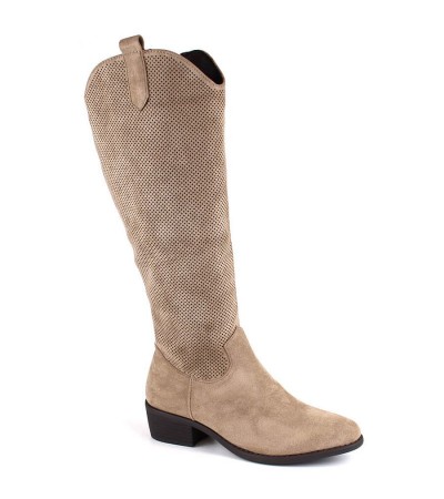 Jezzi W JEZ409B insulated suede boots, beige