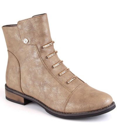 Insulated flat-heeled ankle boots Jezzi W JEZ52H, beige