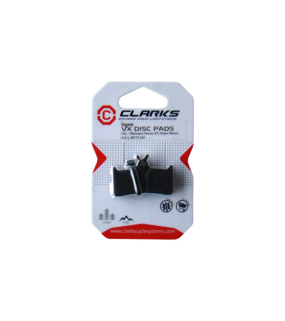 Klocki hamulcowe CLARKS dla SHIMANO/HOPE/SRAM (Shimano XT 755-756, M775, Hope Mono 4 & 5, Sram 9.0), Organiczne