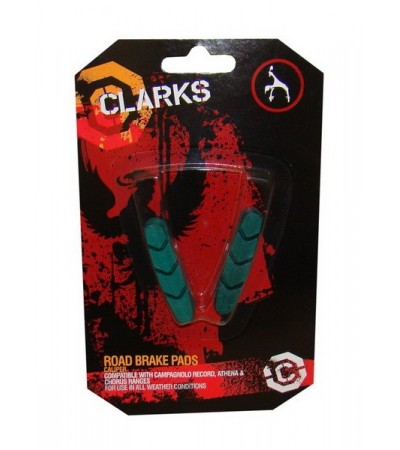 Okładziny hamulcowe CLARKS CP221 dla Shimano/Campagnolo, 52mm, Do obręczy ceramicznych, Szosa, Zielone (DWZ)