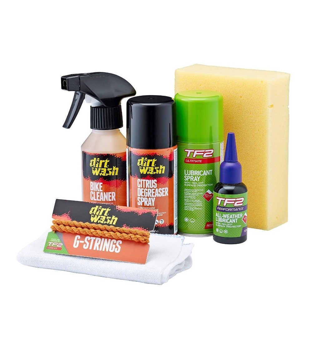 Zestaw do czyszczenia WELDTITE Dirtwash Pit Stop Cleaning Kit (Odtłuszczacz + Środek do czyszczenia + Smar w sprayu + Gąbka + Sz