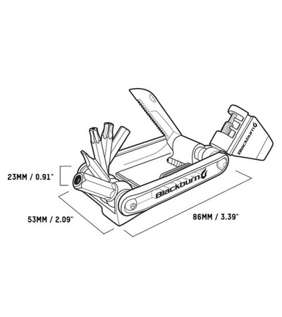 Kluczyk podręczny BLACKBURN WAYSIDE MULTI-TOOL 19funkcji grafitowy (NEW)