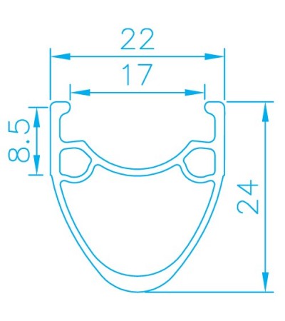 Koła szosowe ALEXRIMS ALX265, V-brake, QR, Stożek 24mm, 700C 622-17, TRS, Aluminium, Waga 1832g