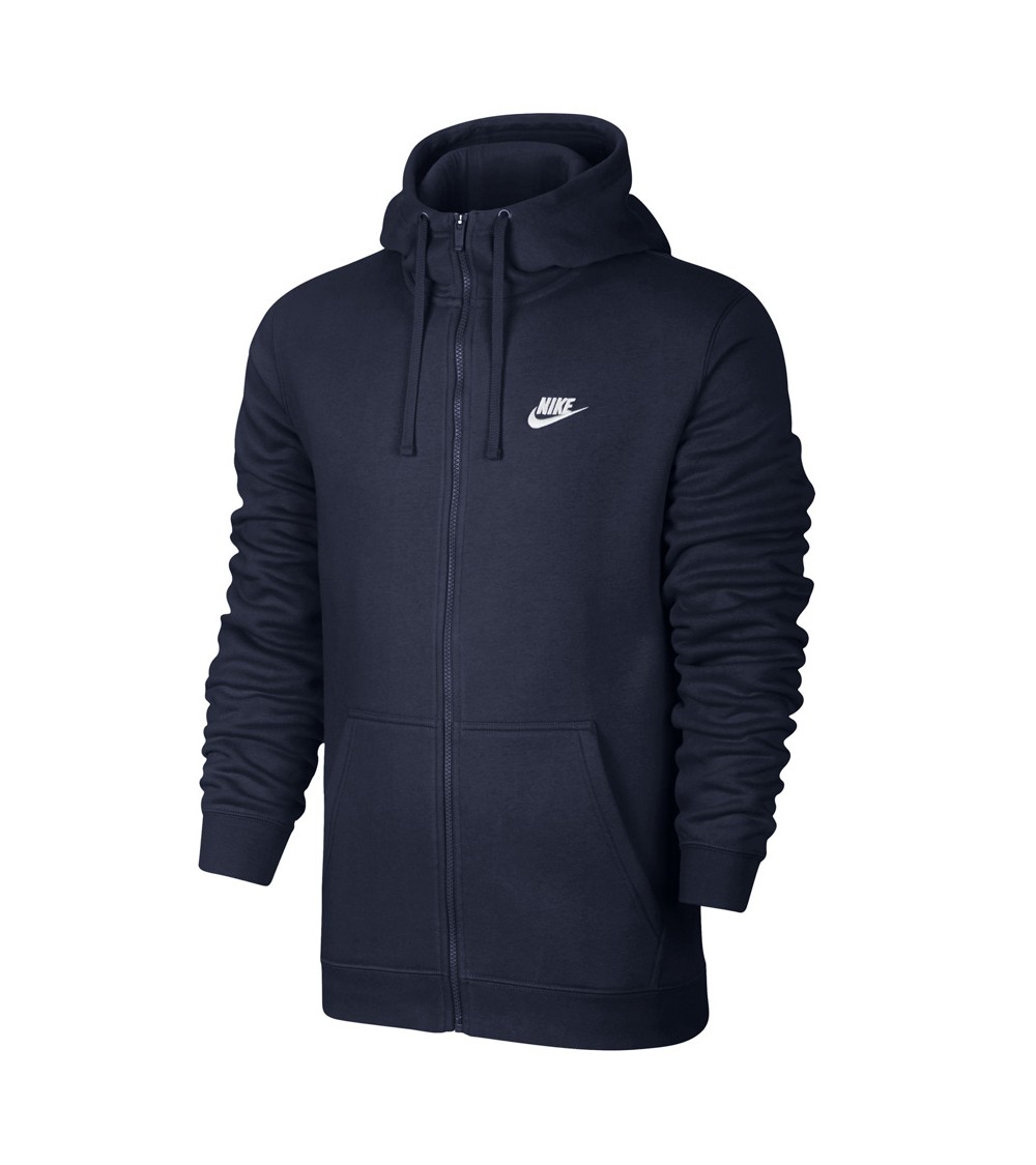 Bluza męska Nike M NSW Hoodie FZ FLC Club granatowa 804389 451