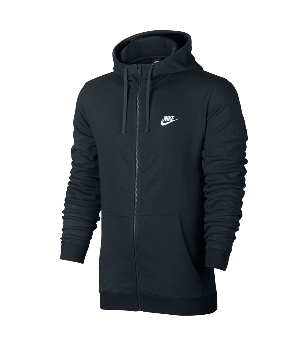 Bluza męska Nike M NSW Hoodie FZ FT Club czarna 804391 010