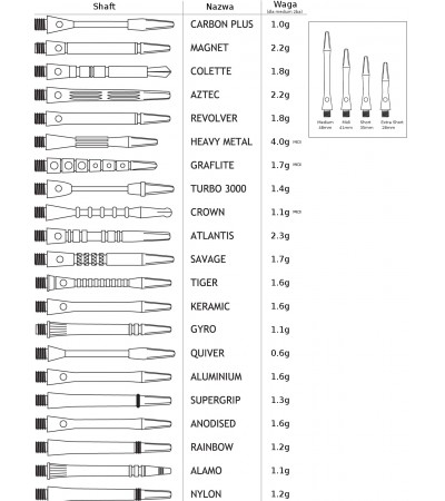 Harrows Shafts Aluminium Anodised