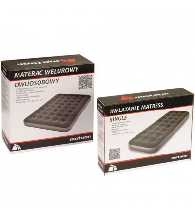 Materac welurowy Meteor Single 188x74x22cm czarny 44400