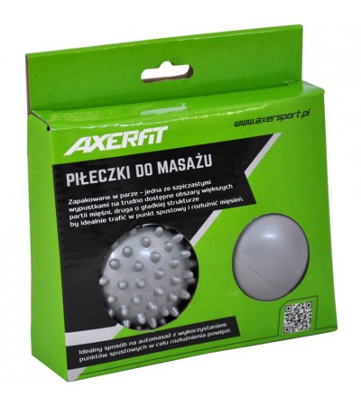 Piłeczki do masażu Axerfit 6 cm szare 2 szt. A24096