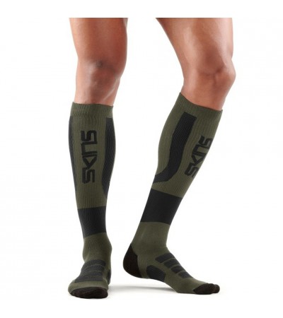 Skarpety męskie Skins Essentials Men's Active Compression czarno-khaki ES0001937 0045