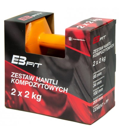 Zestaw hantli kompozytowych EB FIT 2x2kg pomarańczowe 1027029