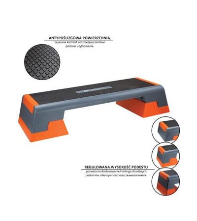 Žingsnis aerobikai HMS Premium AS007 BLACK / ORANGE, Čiuožyklos, laipiojimo kopetėlės, Lauko žaislai vaikams, HMS