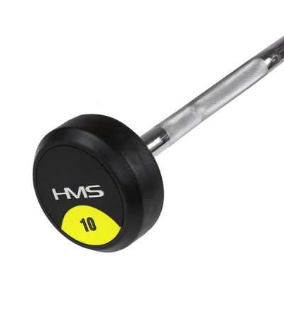 Fixed, broken, rubber barbell bar HMS GSL-10 10 kg