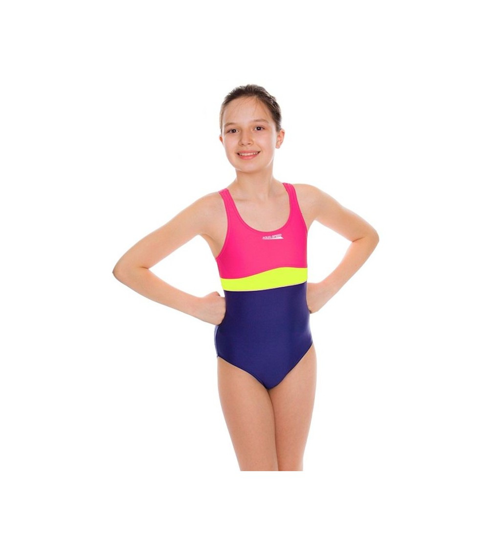 Aqua-speed Junior Emily maudymosi kostiumėlis rožinės-violetinės spalvos, Plaukimo apranga unisex, Plaukimo apranga, Aqua-Speed