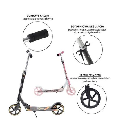 Nils Extreme HA205D BLACK PU 205MM scooter