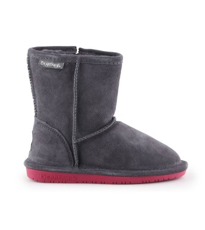 BearPaw Emma Toddler Zipper Jr 608TZ-903 Charcoal Pomberry winter shoes