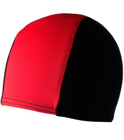 Crowell lycra-Jr-black-red swimming cap