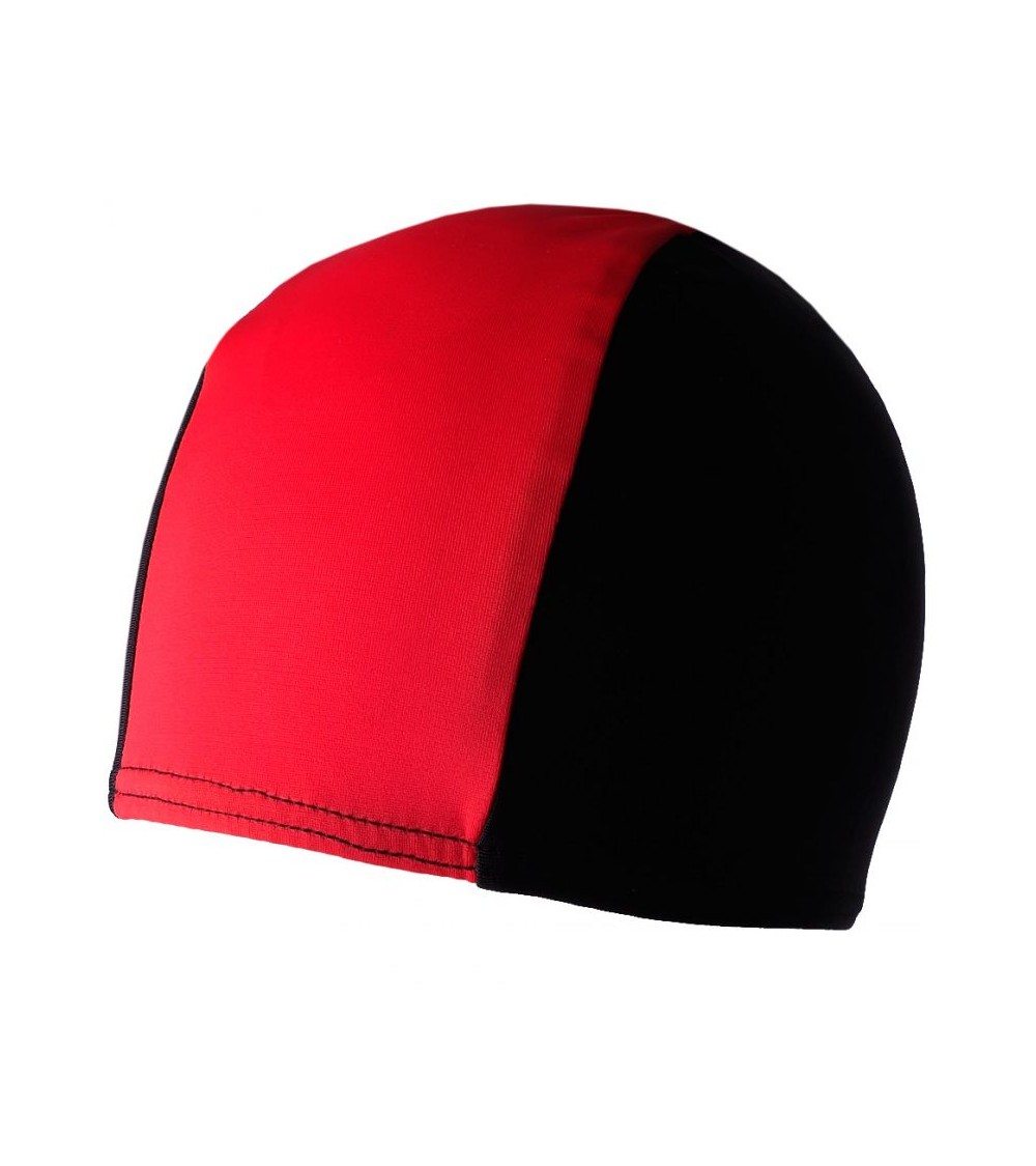 Crowell lycra-Jr-black-red swimming cap